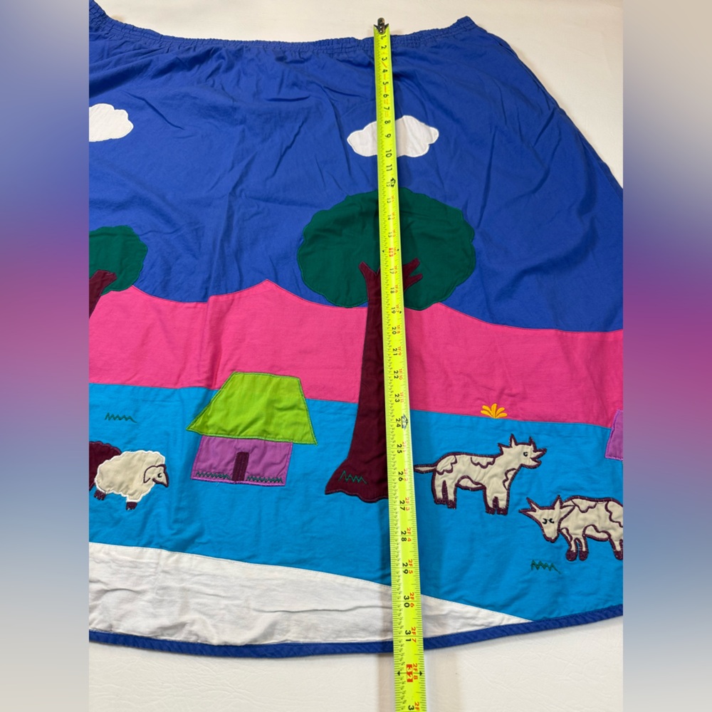 Vintage Southern Mirage 3XL topicano Mexican embroider skirt landscape (bin JJ) - Picture 10 of 11